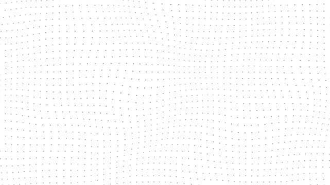 Abstract white background with undulating dark dots forming a gentle digital wave pattern motion loop