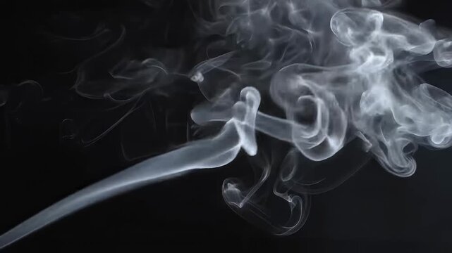 White Smoke Ribbon Dark Cinematic Background