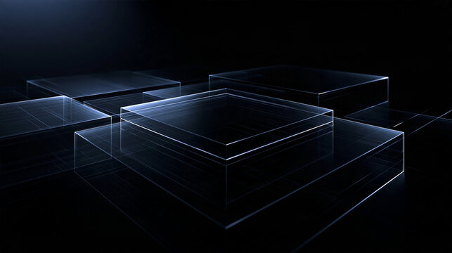 Futuristic Glowing Glass Podium for Product Display