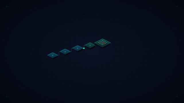 DevOps CI CD Pipeline Automation Isometric Topology 4K Loop