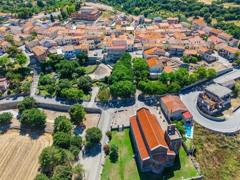 Aerial view of Ardara village in Sardinia, Italy