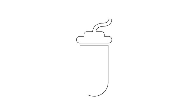 Continuous line drawing of a hygiene tampon product isolated on white background motion.
