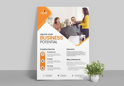 Orange Business Potential Flyer Layout Design