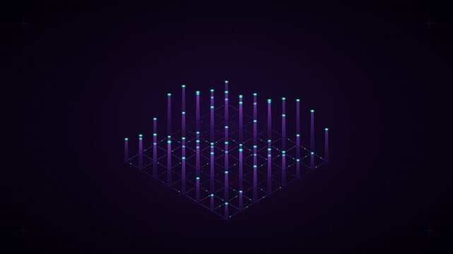 Quantum Computing Isometric Processor Lattice Grid 4K Loop
