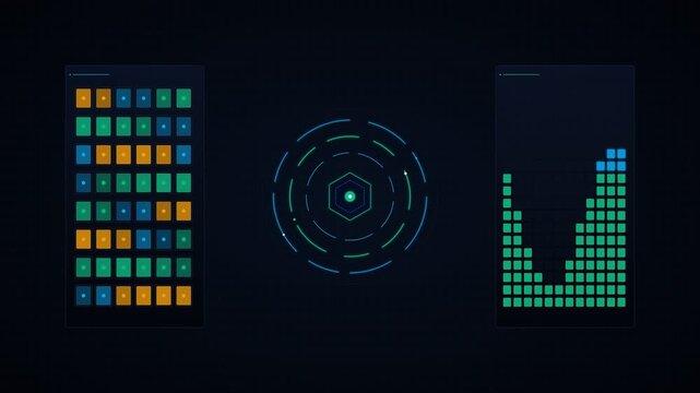 Zero Trust Security Architecture Telemetry HUD Matrix 4K Loop