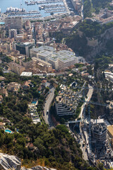 Obraz premium Panoramic View of Monaco from Tête de Chien, French Riviera, France