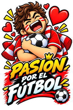 Pasi&oacute;n por el f&uacute;tbol Fan y corazones, soccer passion, football passion, soccer fan, football fan, soccer supporter, football supporter, fan and hearts, soccer hearts, football hearts, love of soccer, 