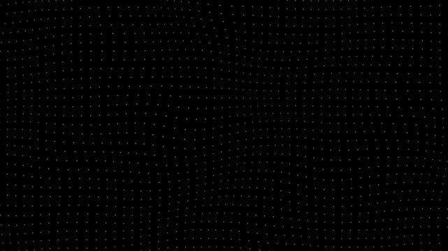Abstract dark background with undulating white dots forming a gentle digital wave pattern motion loop
