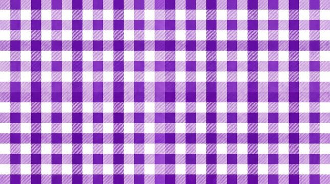 Seamless Purple and White Gingham Checkered Pattern Background