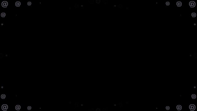 at sign, at symbol, commercial at, email, internet, address, web, contact, communication, sign, character, typography, object, emoji, animation, motion graphics, black background, isolated, pixel art,