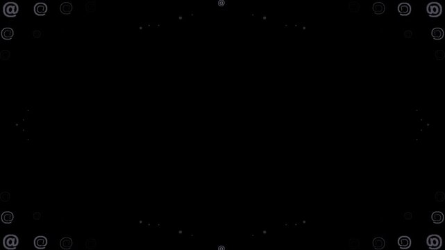 at sign, at symbol, commercial at, email, internet, address, web, contact, communication, sign, character, typography, object, emoji, animation, motion graphics, black background, isolated, pixel art,