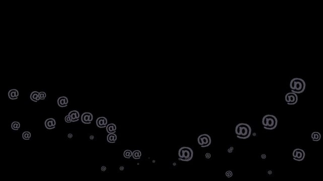 at sign, at symbol, commercial at, email, internet, address, web, contact, communication, sign, character, typography, object, emoji, animation, motion graphics, black background, isolated, pixel art,