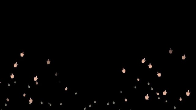 cursor, pointing hand, pointer, hand, click, select, touch, UI, interface, computer, web, symbol, object, emoji, animation, motion graphics, black background, isolated, pixel art, retro, 8-bit, game a