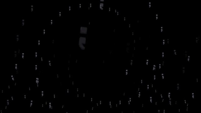 semicolon, punctuation, mark, grammar, text, writing, typography, symbol, character, language, object, emoji, animation, motion graphics, black background, isolated, pixel art, retro, 8-bit, game asse