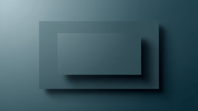 Layered Rectangles with Shadow: An abstract composition featuring two rectangular planes layered atop each other, creating a sense of depth with a subtle shadow effect against a gradient backdrop.