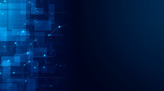 Abstract Digital Network: A striking abstract visualization of a digital network, rendered in vibrant blues and glowing lights against a dark background, suggesting data flow and connectivity.