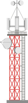 Telecommunication tower standing, providing wireless and cellular network coverage