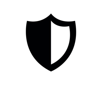 Shield icon set in vintage style. Protect shield security line