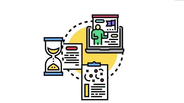 Project team preparing project launch phase, managing tasks on a checklist document, delivering presentation materials, and monitoring schedule deadlines for successful implementation