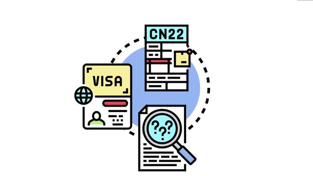 Law enforcement agents are examining and verifying important regulation documents, including visa applications and customs declaration forms, for legal compliance and administrative processing