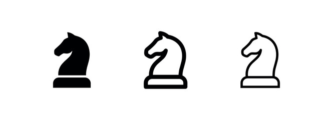 Strategic chess knight piece icons © liubomir118809