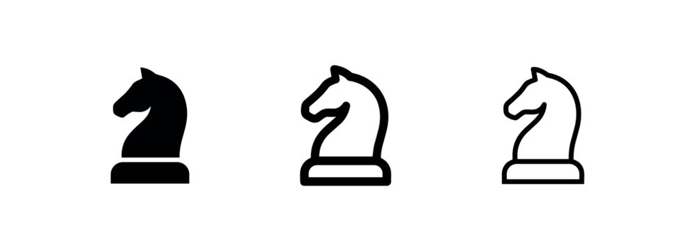 Strategic chess knight piece icons