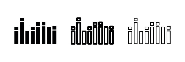 Obraz premium Audio Sound Equalizer Waveform Icons Set