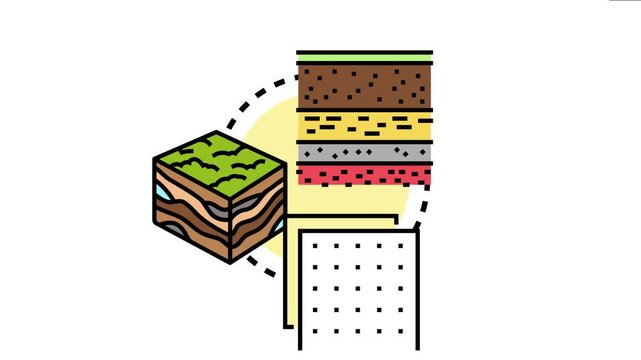 Earth's geological layers visualizing soil formation, stratigraphy, and ground composition, the process of sediment deposition over time