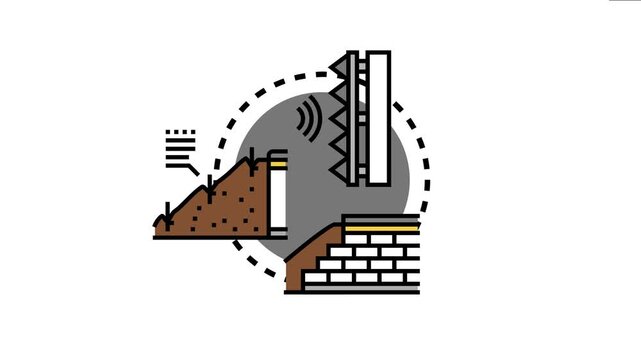 Sediment layers forming or being deposited in the natural environment and during construction work, with instrumentation sensing geological strata