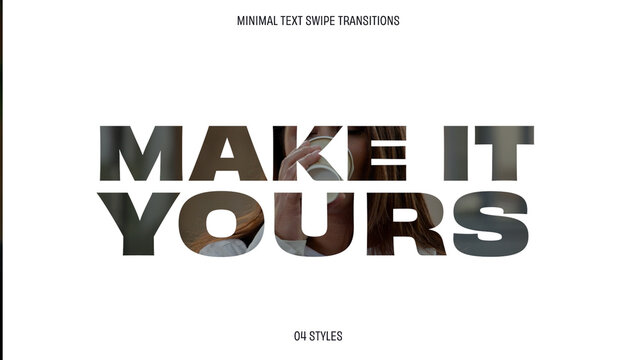 Minimal Text Swipe Transitions