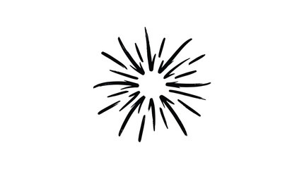 Fototapeta premium Hand drawn radial sunburst explosion effect icon with pop art
