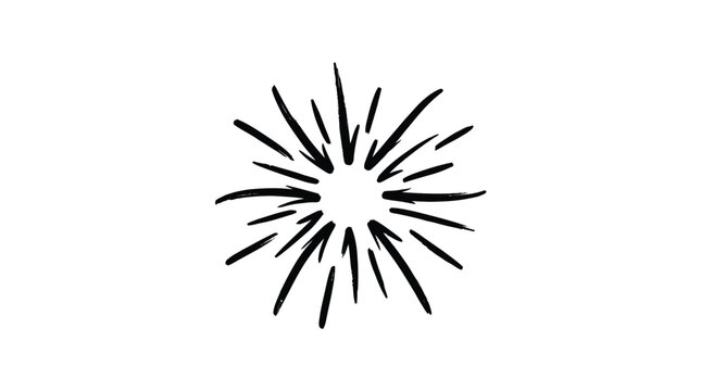 Hand drawn radial sunburst explosion effect icon with pop art