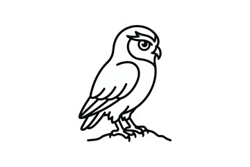 Fototapeta premium Minimalist Owl Outline Vector Illustration