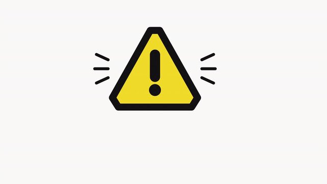 Blinking Yellow Warning Triangle Exclamation Caution Sign Isolated
