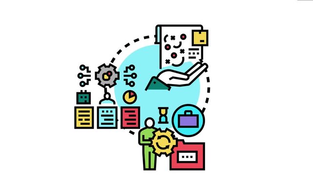 Business strategy visualizing continuous improvement, waste reduction, and process streamlining leading to increased efficiency and overall productivity for company operations
