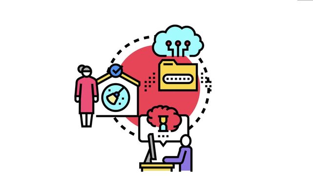 Education centers and classrooms utilizing cloud computing for secure access to digital learning materials, enabling students to study online and managers to administer courses