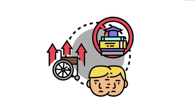 Learning difficulties concept depicting challenges in education, understanding, and disability support, highlighting struggles with comprehension and accessibility