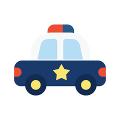 Cute Police Car Vector Illustration for Kids Safety Theme © bytaristudio