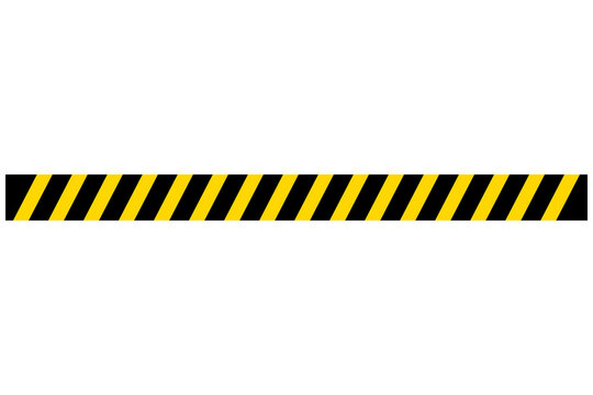 Yellow and black striped caution tape PNG on a transparent background for safety and hazard warning