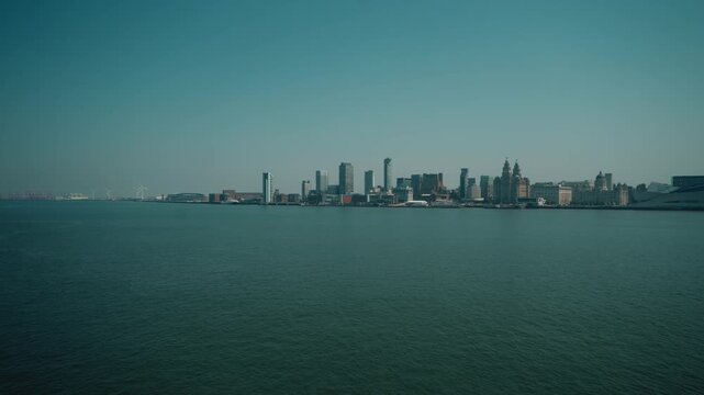 Liverpool waterfront viewed from the River Mersey, England, UK - 4 September 2026.