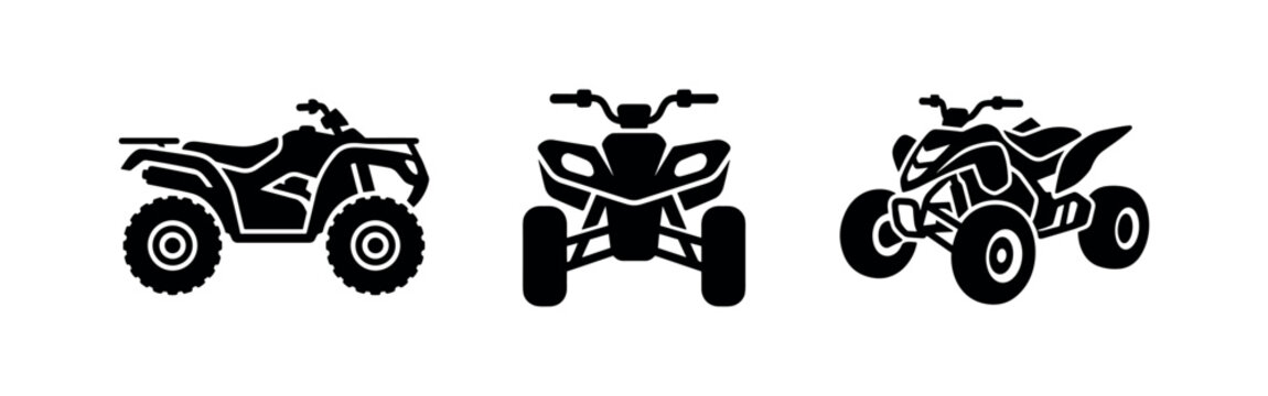 All-terrain vehicle ATV quad bike icons