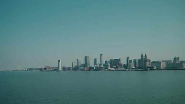 Liverpool waterfront viewed from the River Mersey, England, UK - 4 September 2026.