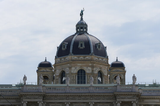 Historic dome with Helios statue at the Natural History Museum Vienna. 