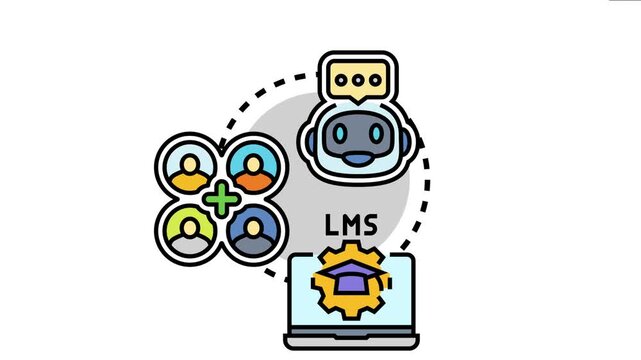 Learning management system - lms - providing educational support and access status connecting students with a chatbot for assistance, enhancing online education