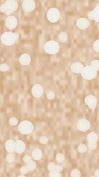 Soft beige bokeh lights on pixelated background. 2d animation