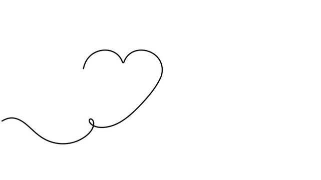 Modern spade with heart playing card icon sign continuous one line drawing moving on white background minimalist single art crayons classic game and jackpot winning package symbol animation
