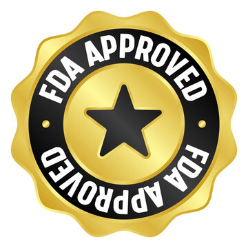 fda approved golden badge. fda approved gold seal or medal