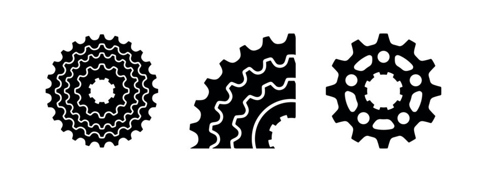 Bike cassette and sprocket icons