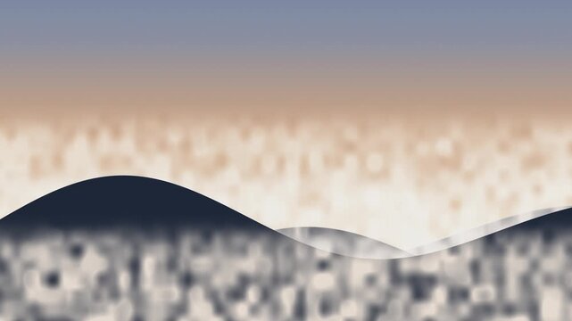 Abstract blurred desert landscape with gradient horizon. 2d animation
