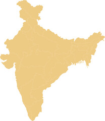 Obraz premium Gold silhouette map of India on white background